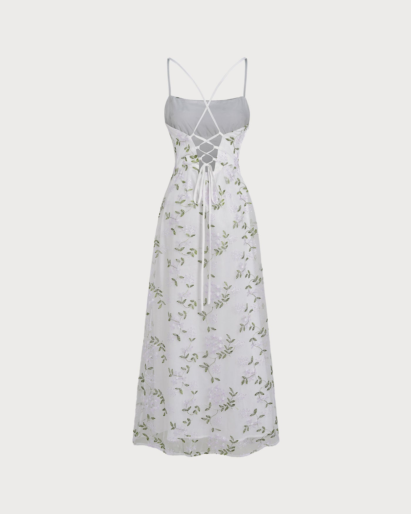 White Floral Slip Maxi Dress | Rihoas