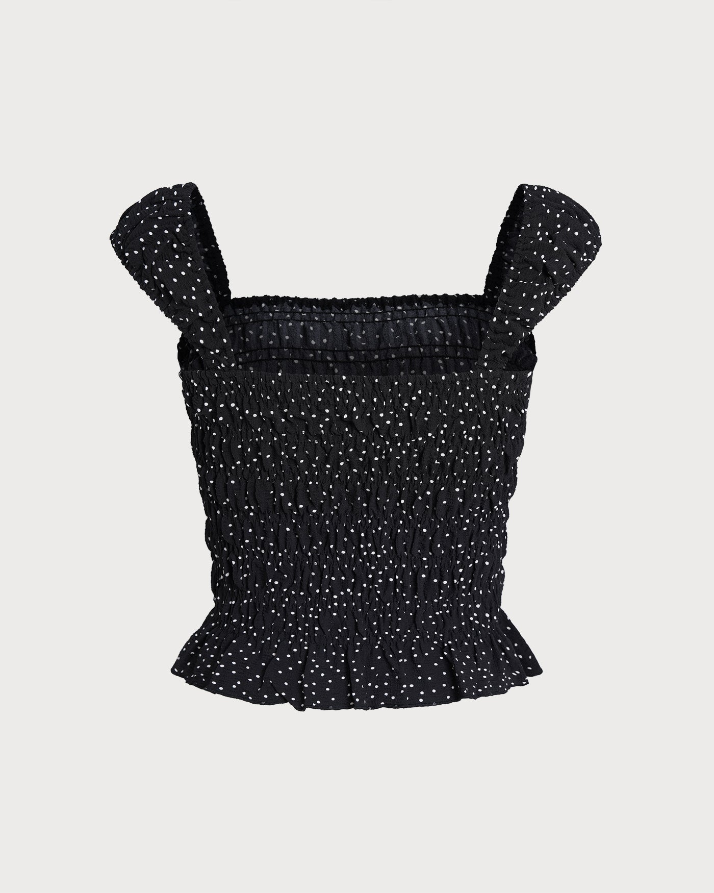 Black Square Neck Polka Dot Tank Top | Rihoas