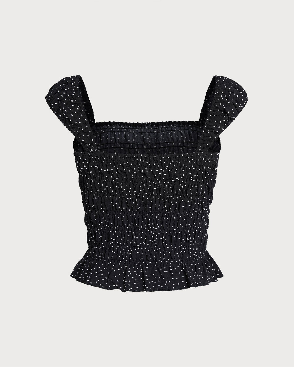 Black Square Neck Polka Dot Tank Top | Rihoas