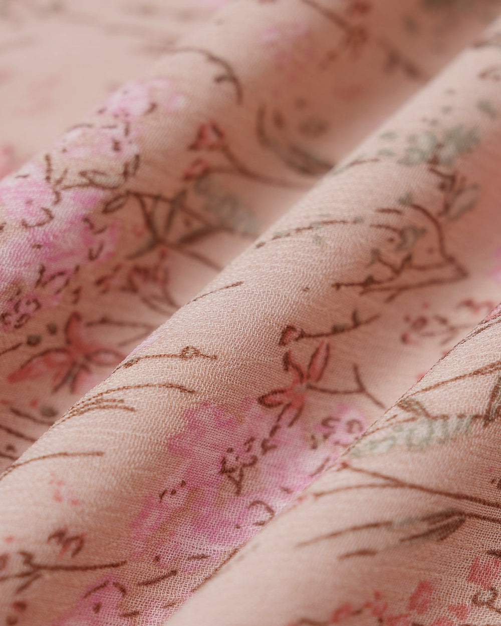 Pink Elastic Waist Floral Skirt | Rihoas
