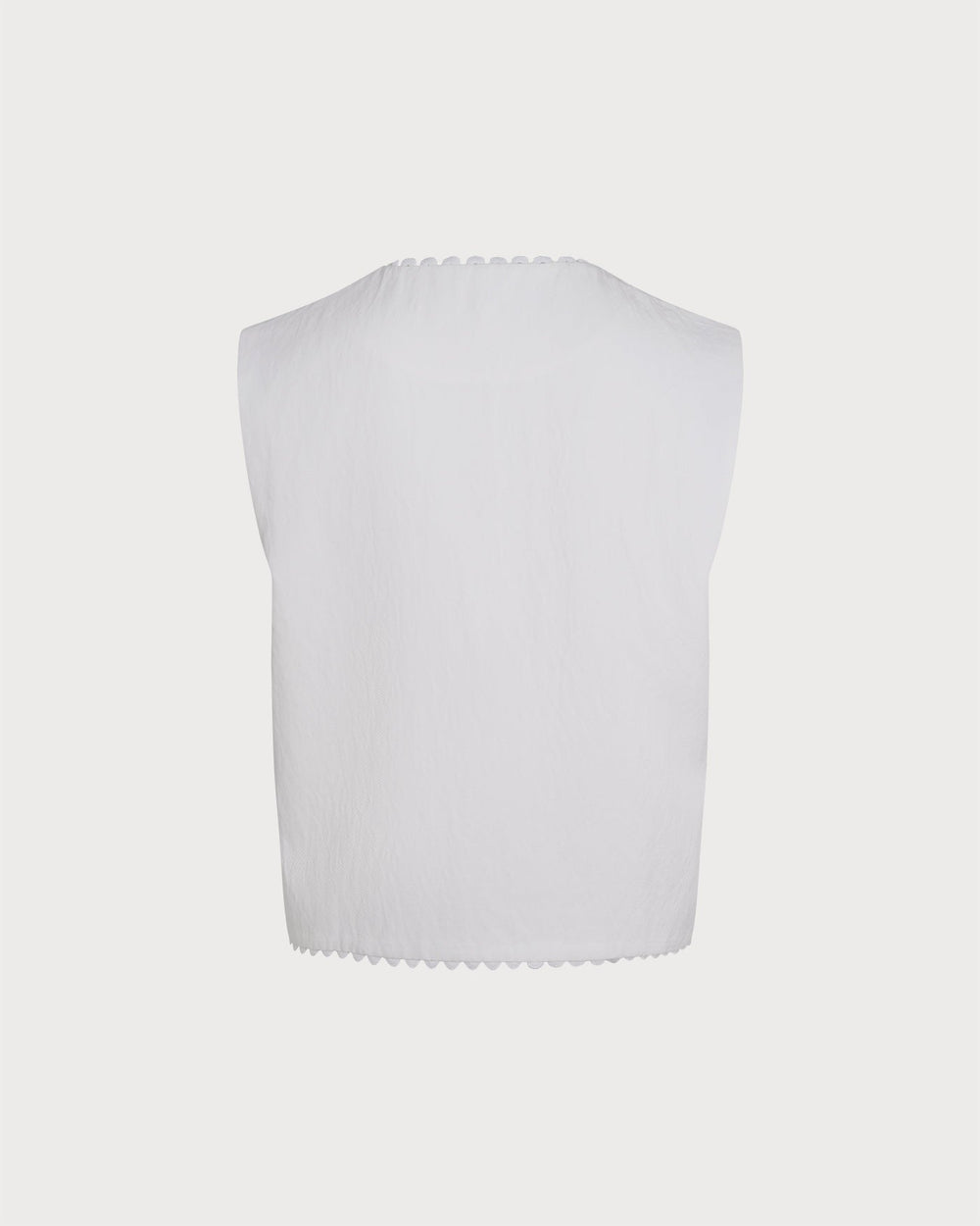 White V Neck Single Breasted Vest | Rihoas