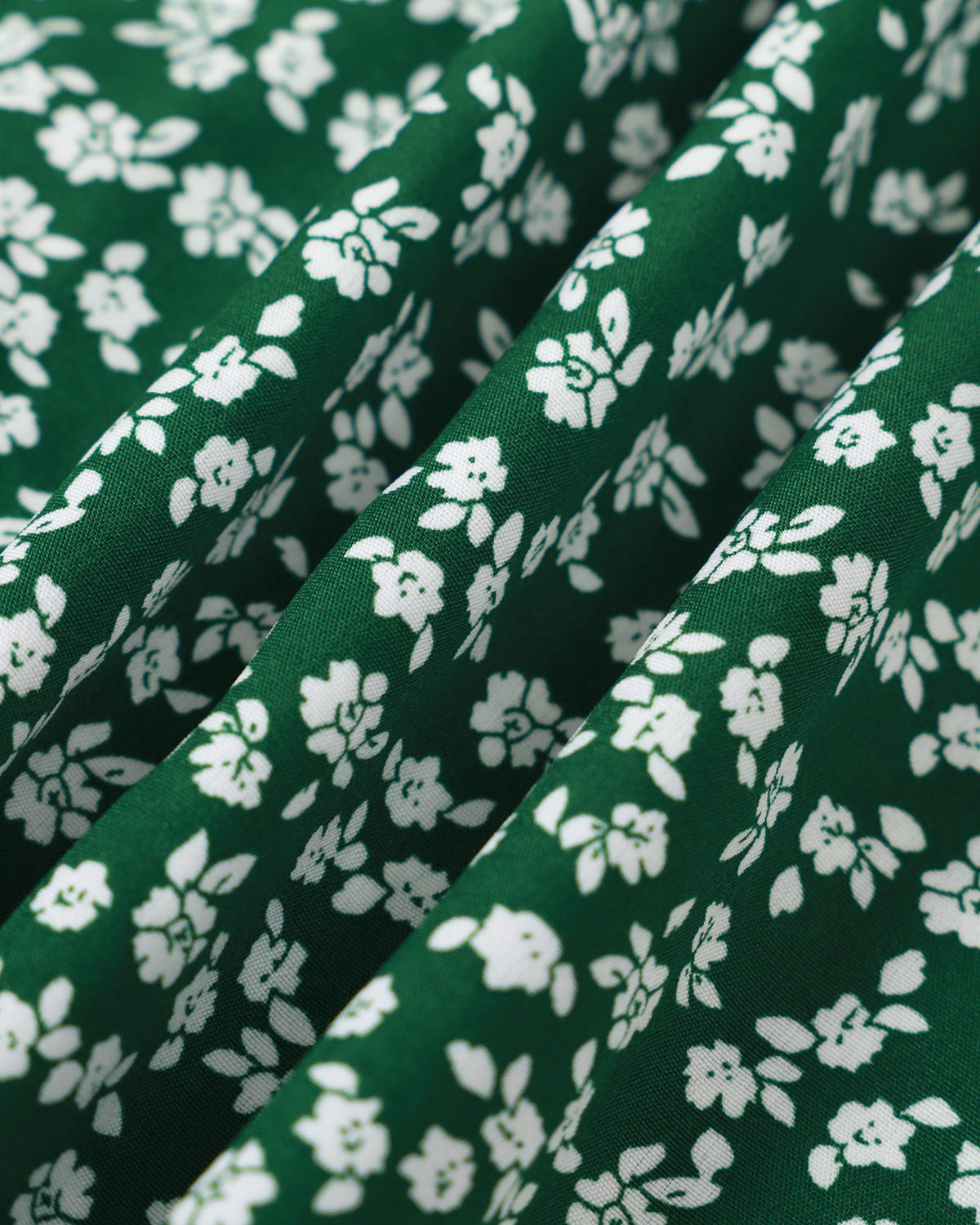 The Green V Neck Floral Button Midi Dress | Rihoas