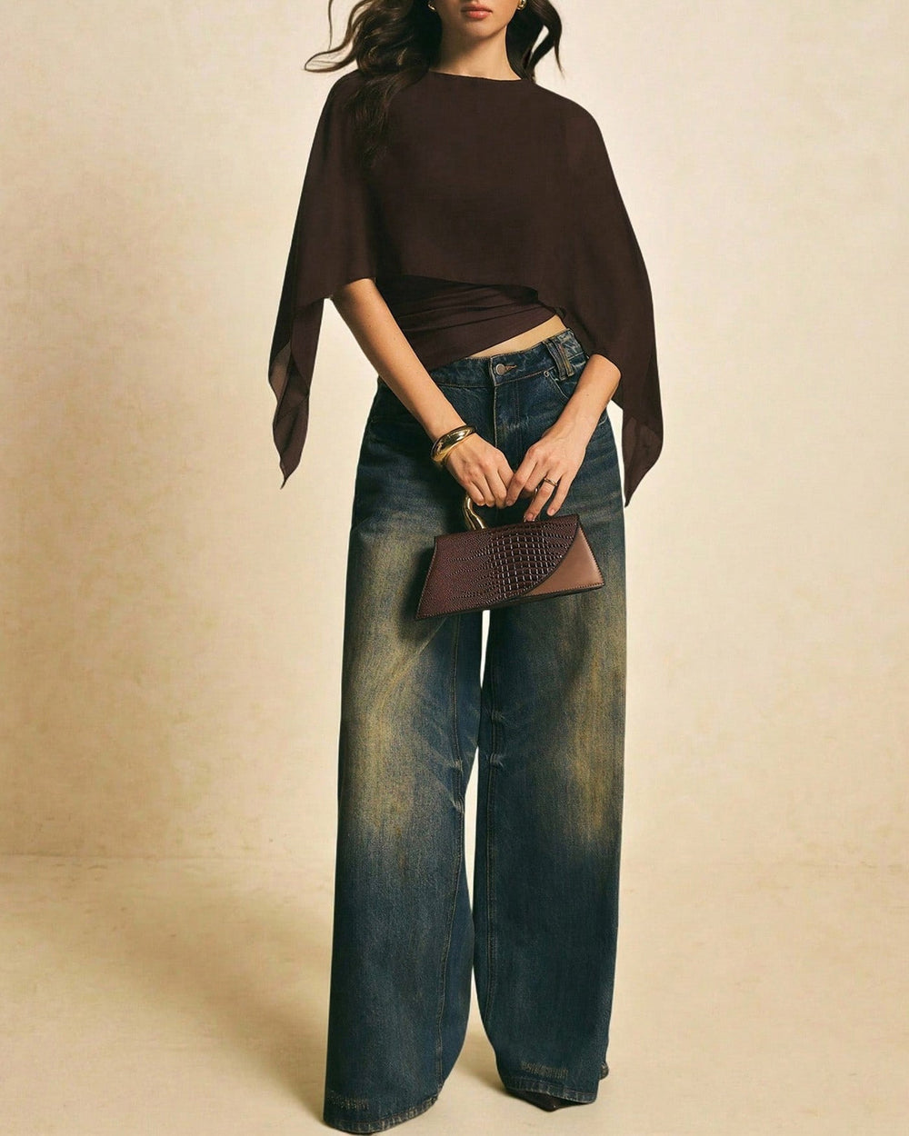 Coffee Cape Sleeve Tee | Rihoas