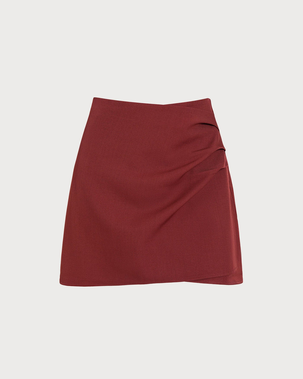 Red Ruched A-Line Mini Skirt | Rihoas