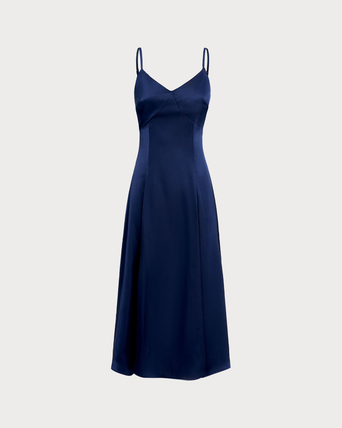Navy A-Line Slip Maxi Dress | Rihoas