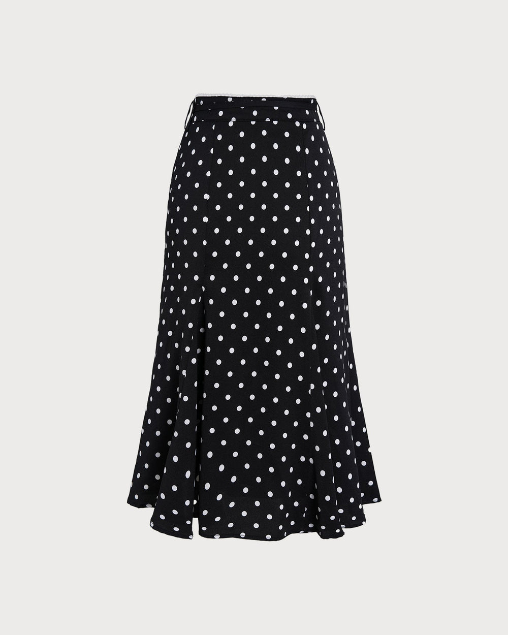 Black Polka Dot Mermaid Midi Skirt | Rihoas