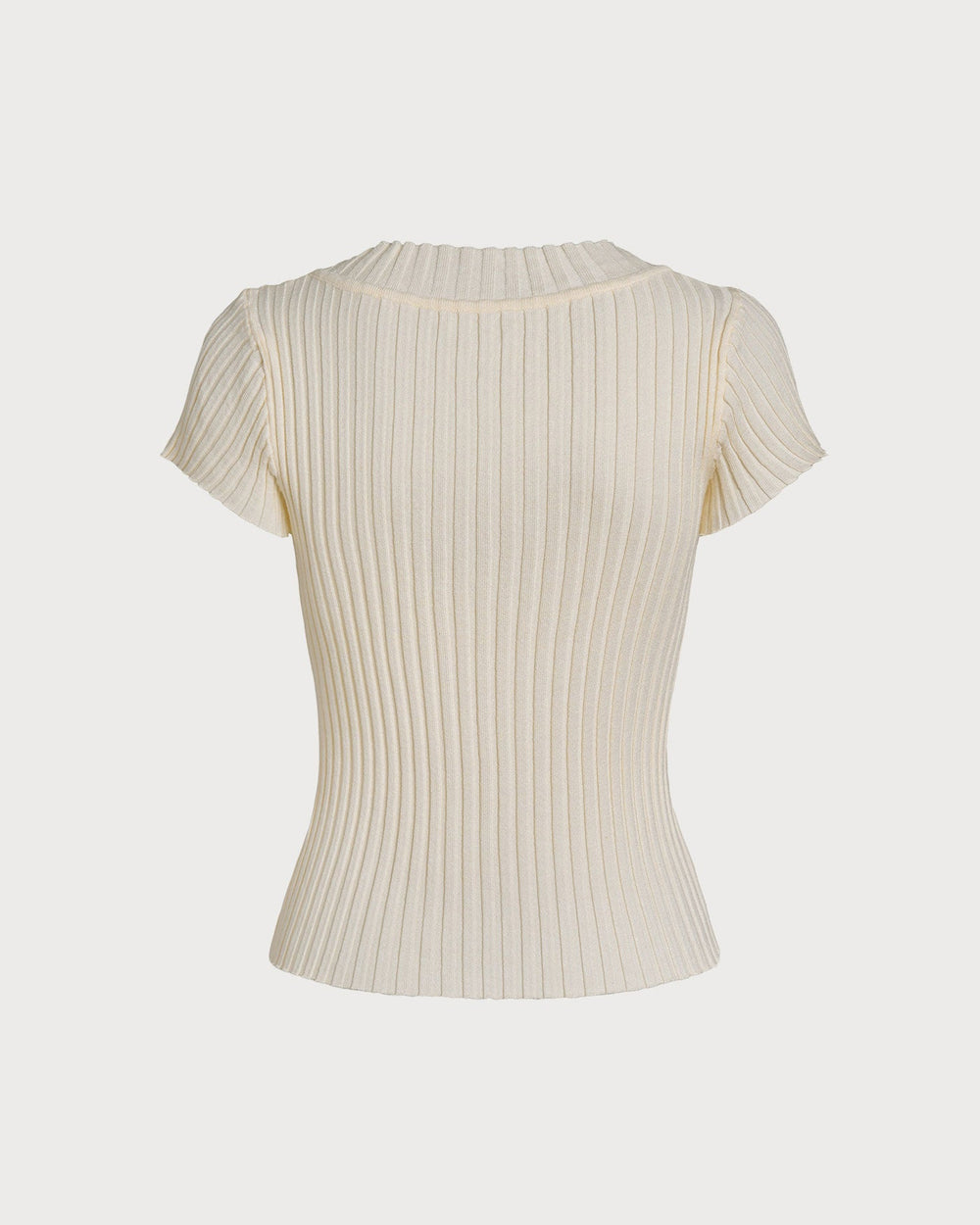 Apricot Textured  V Neck Tee | Rihoas