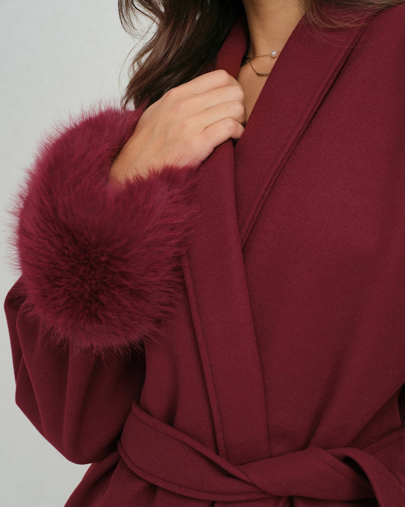Wine Red Drawstring Jacket | Rihoas