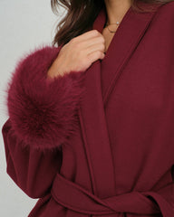 Wine Red Drawstring Jacket | Rihoas