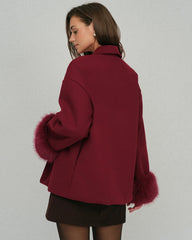 Wine Red Drawstring Jacket | Rihoas