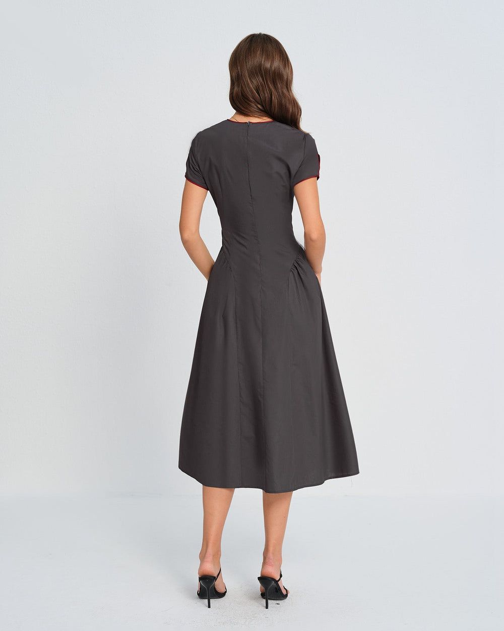 Round Neck Midi Dress | Rihoas