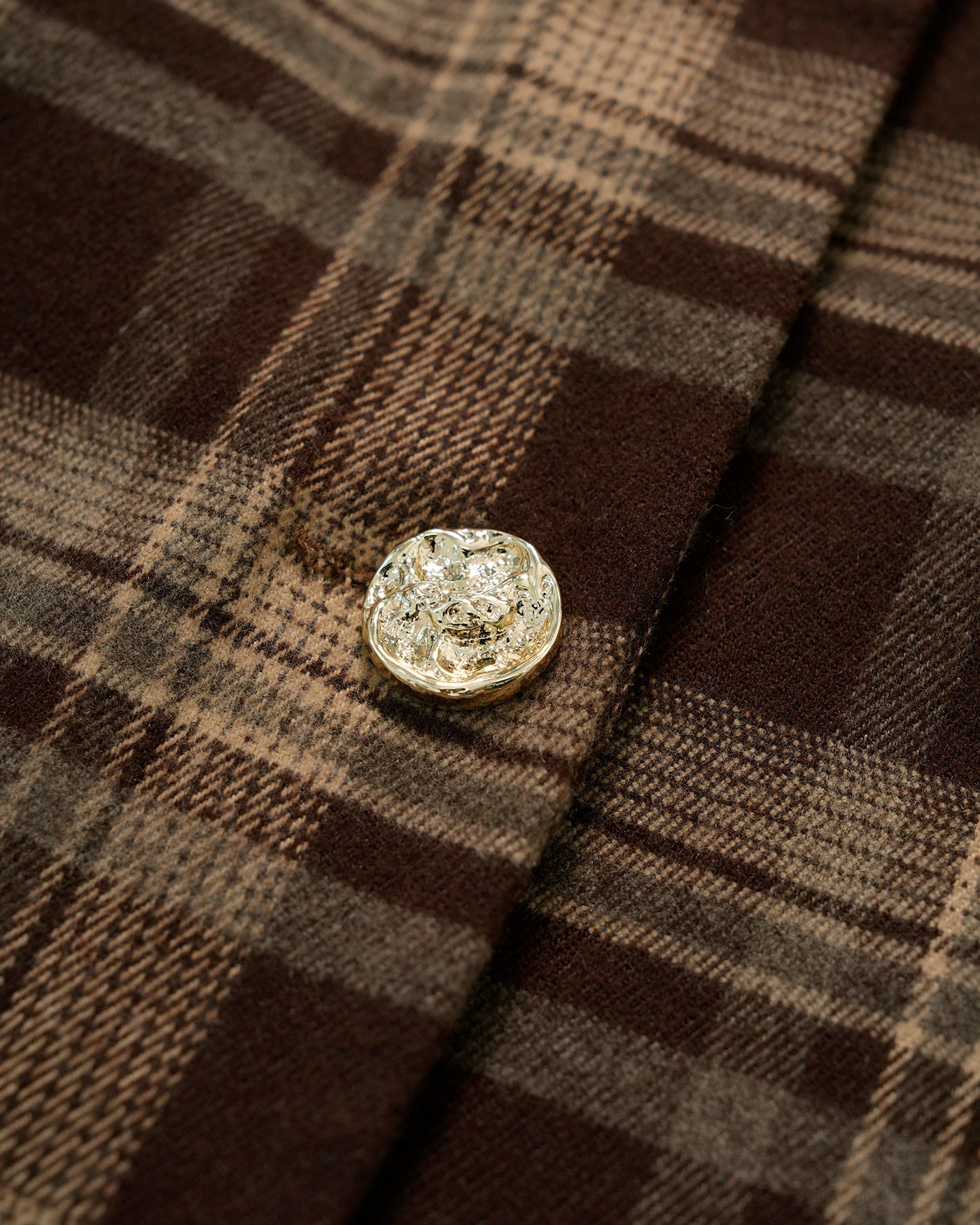 Brown Plaid Single Breasted Jacket | Rihoas