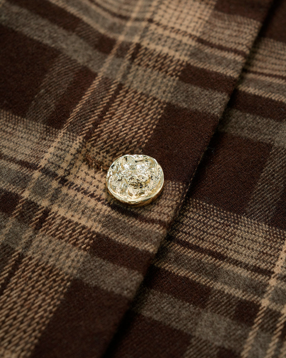 Brown Plaid Single Breasted Jacket | Rihoas