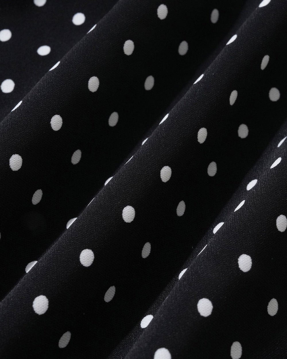 Black Polka Dot Mandarin Collar Tee | Rihoas