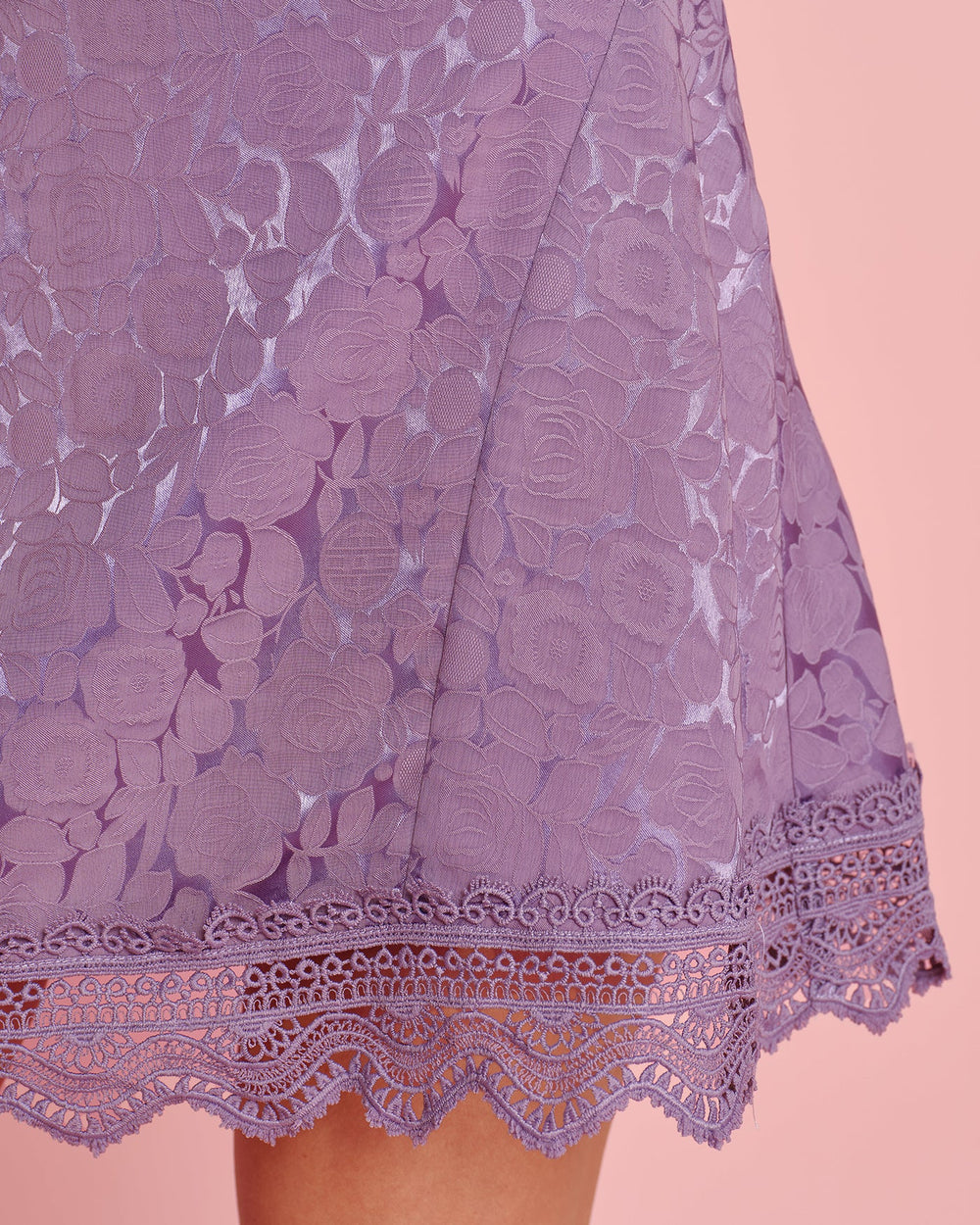 Purple Jacquard Lace Mini Skirt | Rihoas