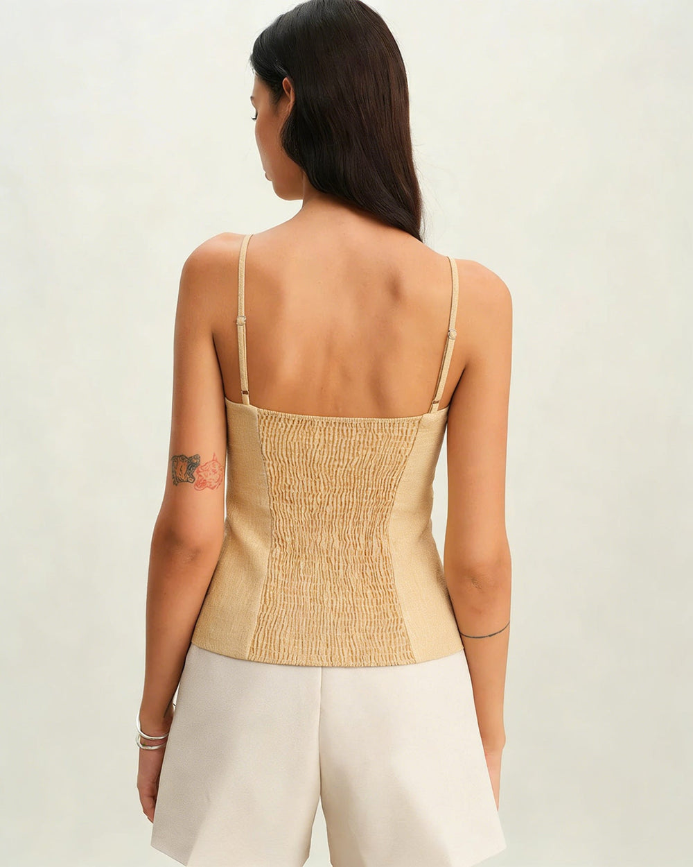 Yellow Solid Button Tank Top | Rihoas
