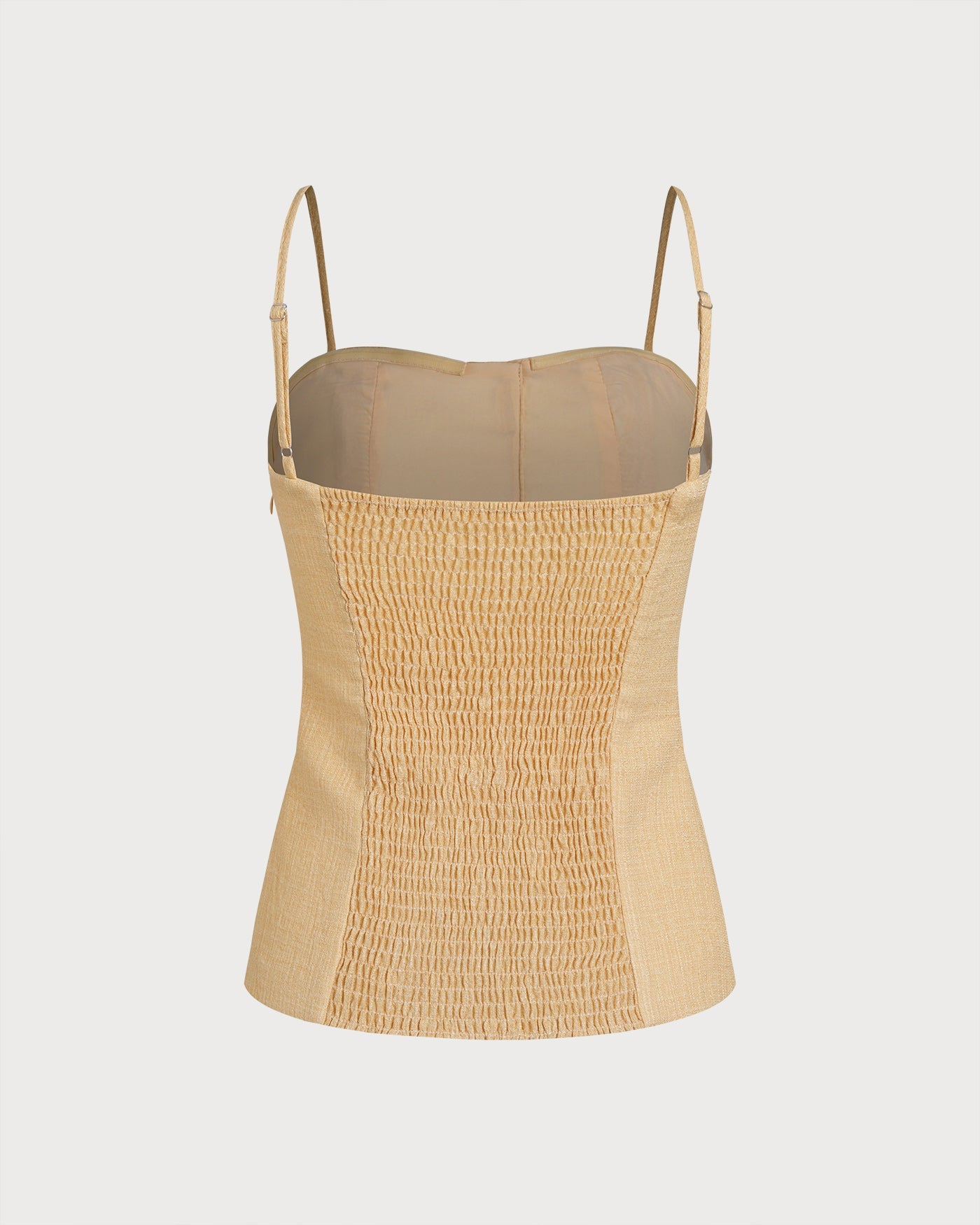 Yellow Solid Button Tank Top | Rihoas