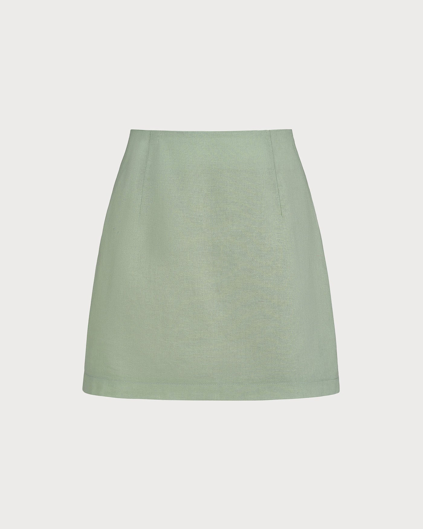 Green Solid A-Line Mini Skirt | Rihoas