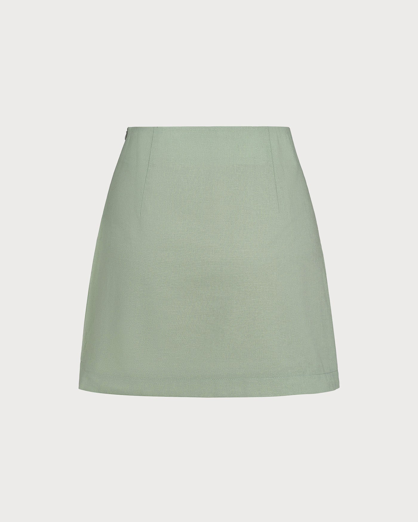 Green Solid A-Line Mini Skirt | Rihoas