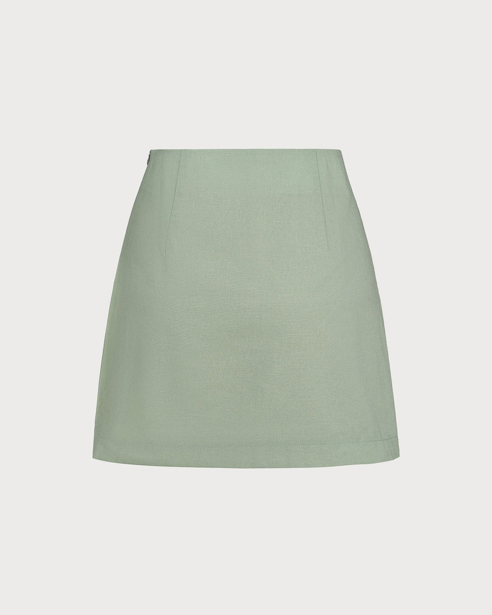Green Solid A-Line Mini Skirt | Rihoas