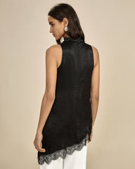 Black Lace Turtle Tank Top | Rihoas