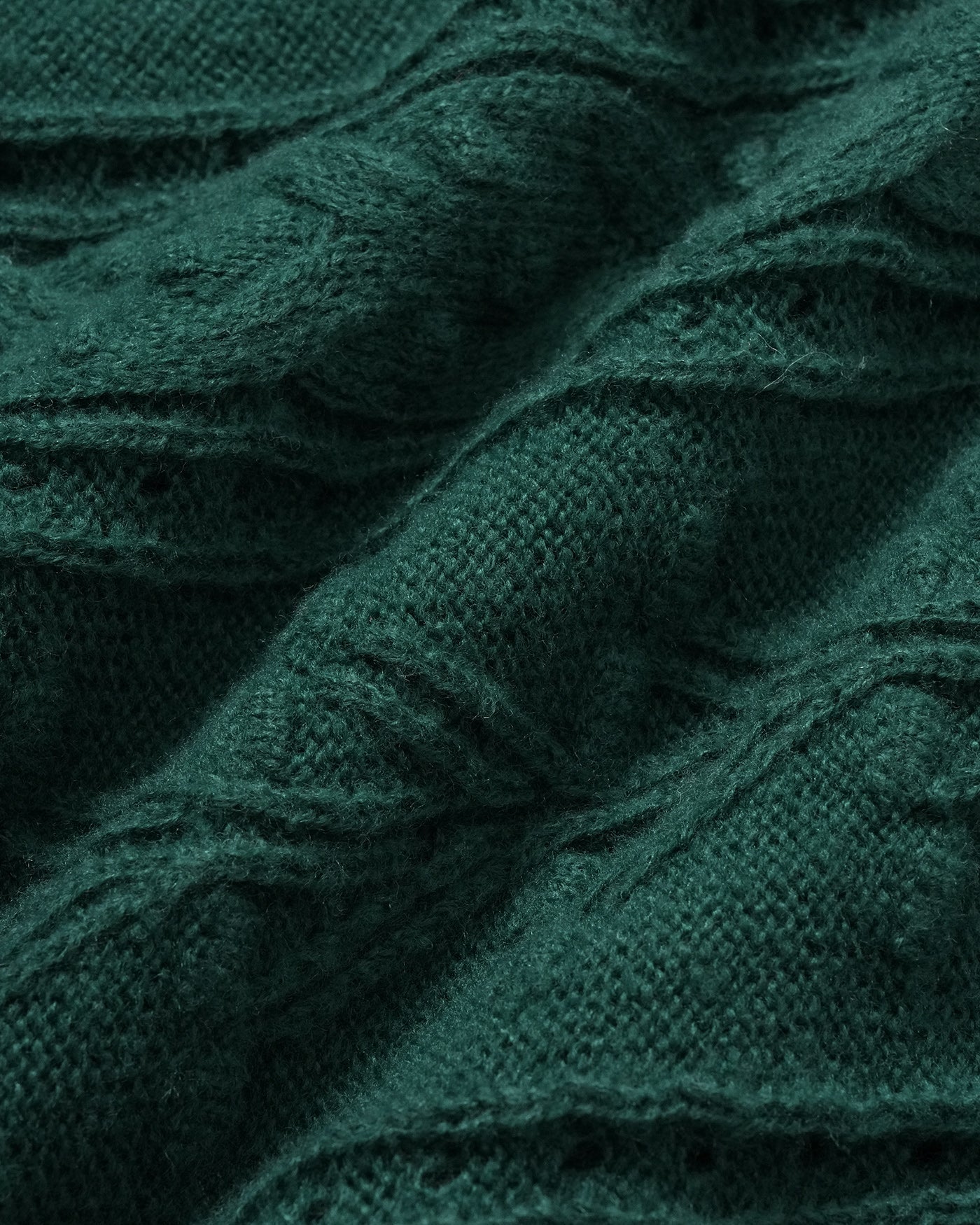 Green Scalloped Lantern Sleeve Sweater | Rihoas