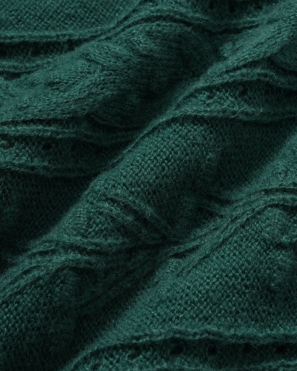 Green Scalloped Lantern Sleeve Sweater | Rihoas