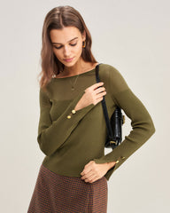 Green See Through Knit Tee | Rihoas