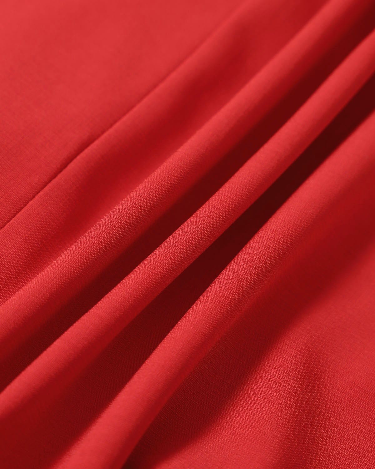 The Red Boat Neck High Waisted Mini Dress | Rihoas