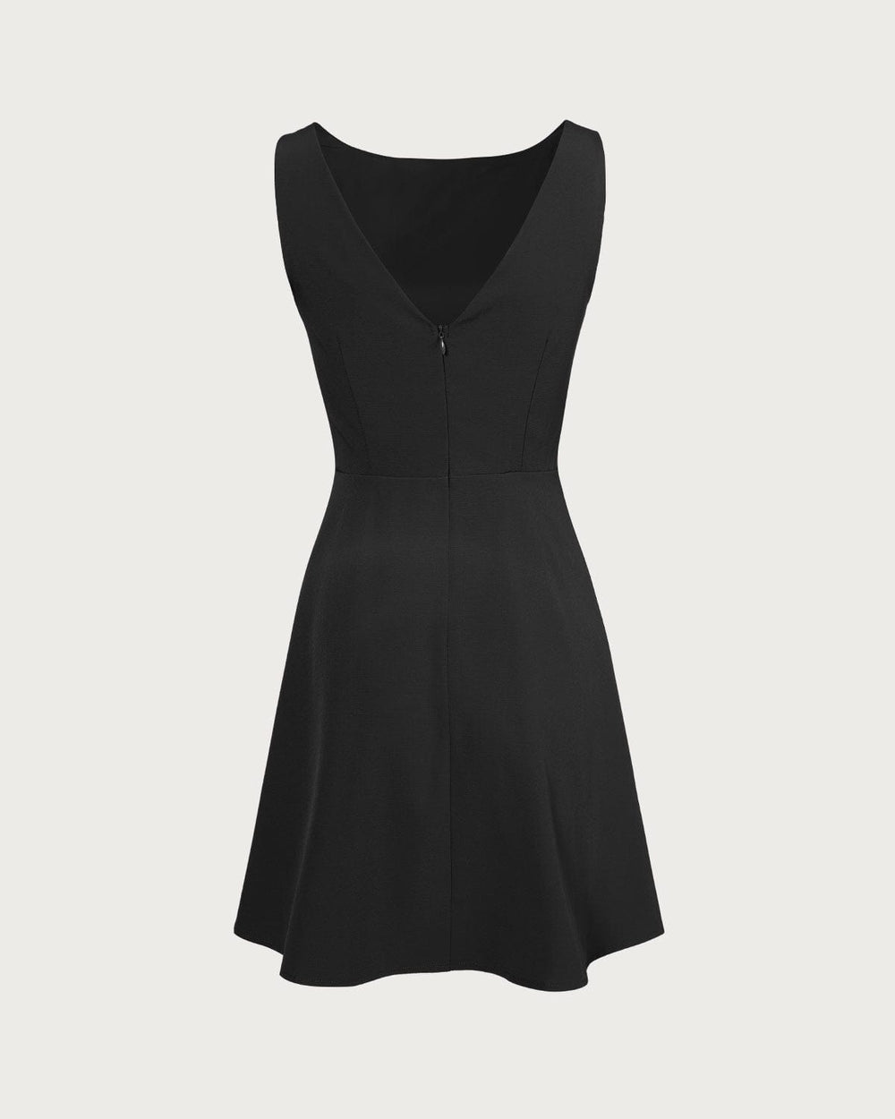 The Black Boat Neck High Waisted Mini Dress | Rihoas