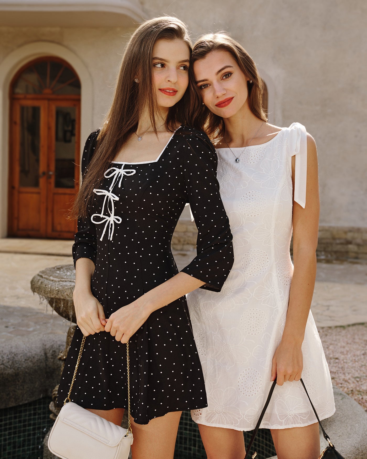 White Floral Textured Mini Dress | Rihoas