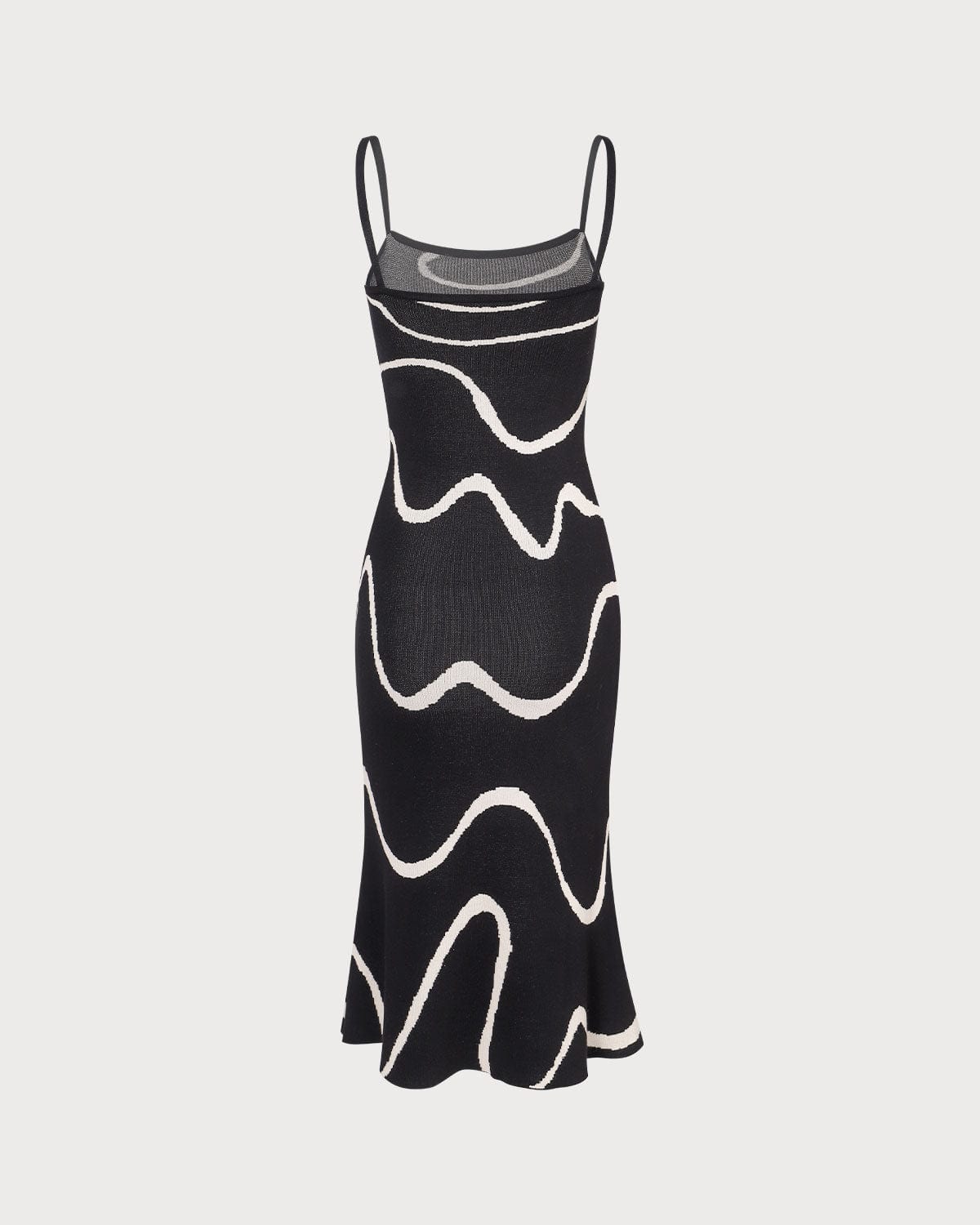 The Black Wave Mermaid Hem Knit Midi Dress | Rihoas