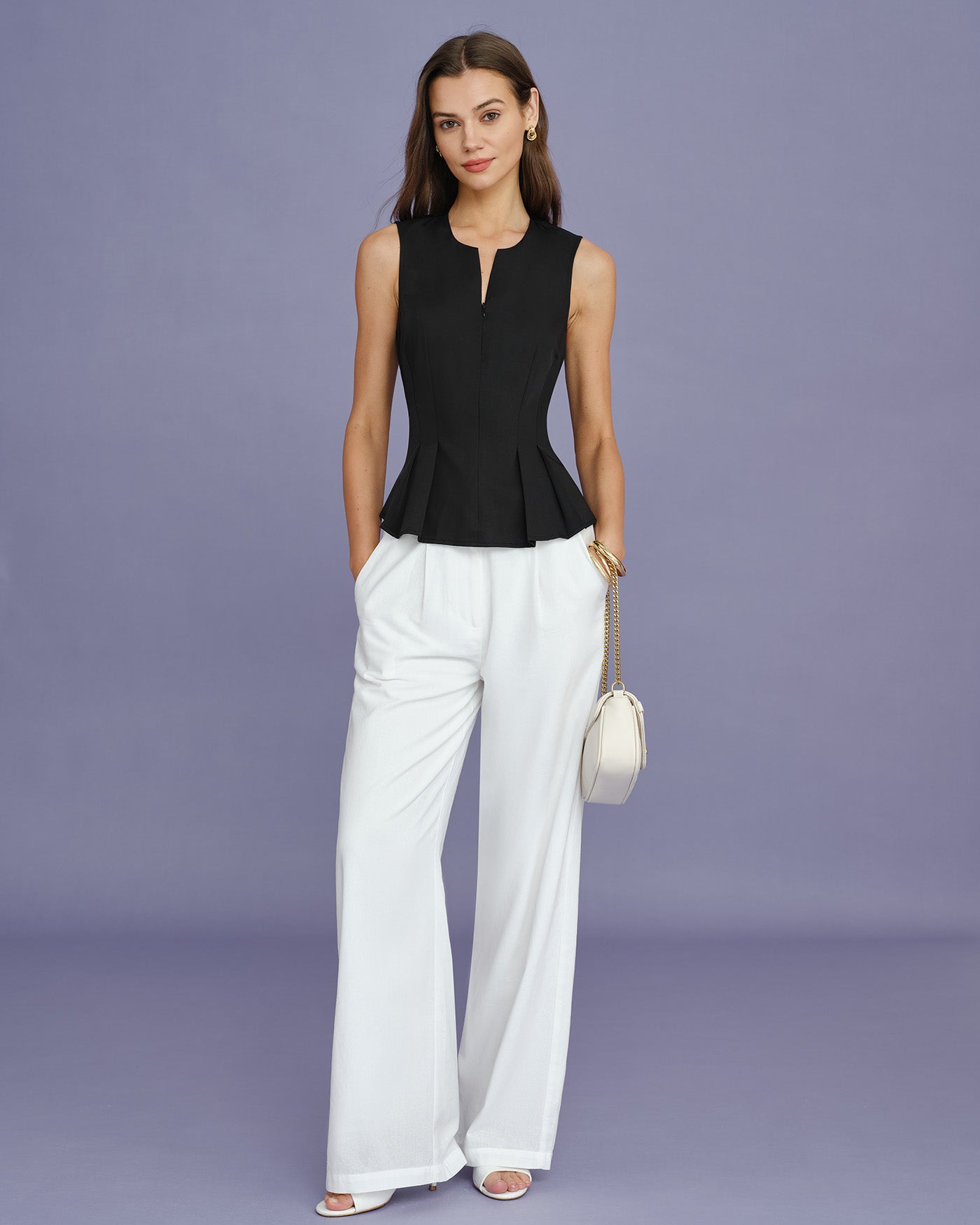 Black Solid Ruched Tank Top | Rihoas