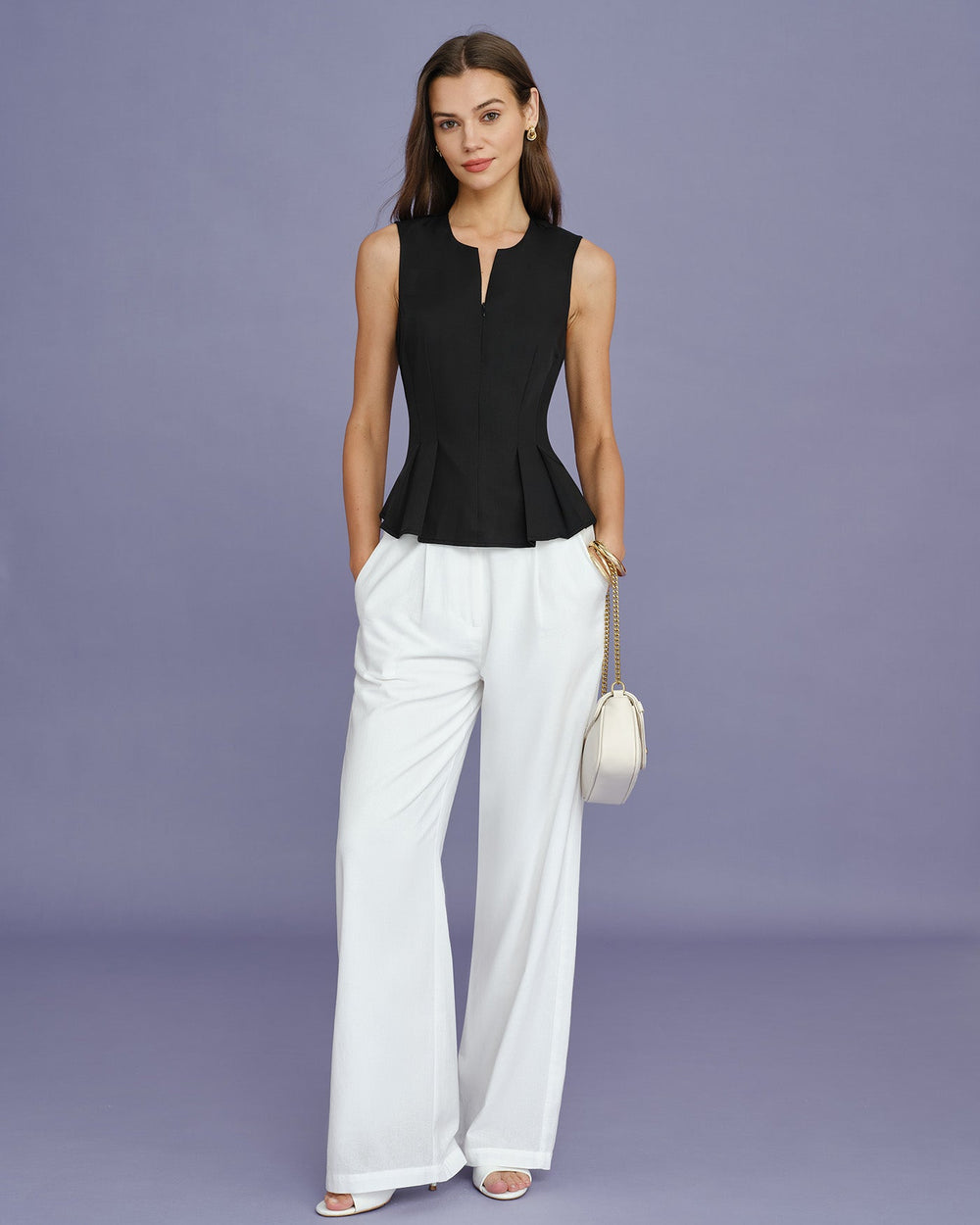 Black Solid Ruched Tank Top | Rihoas