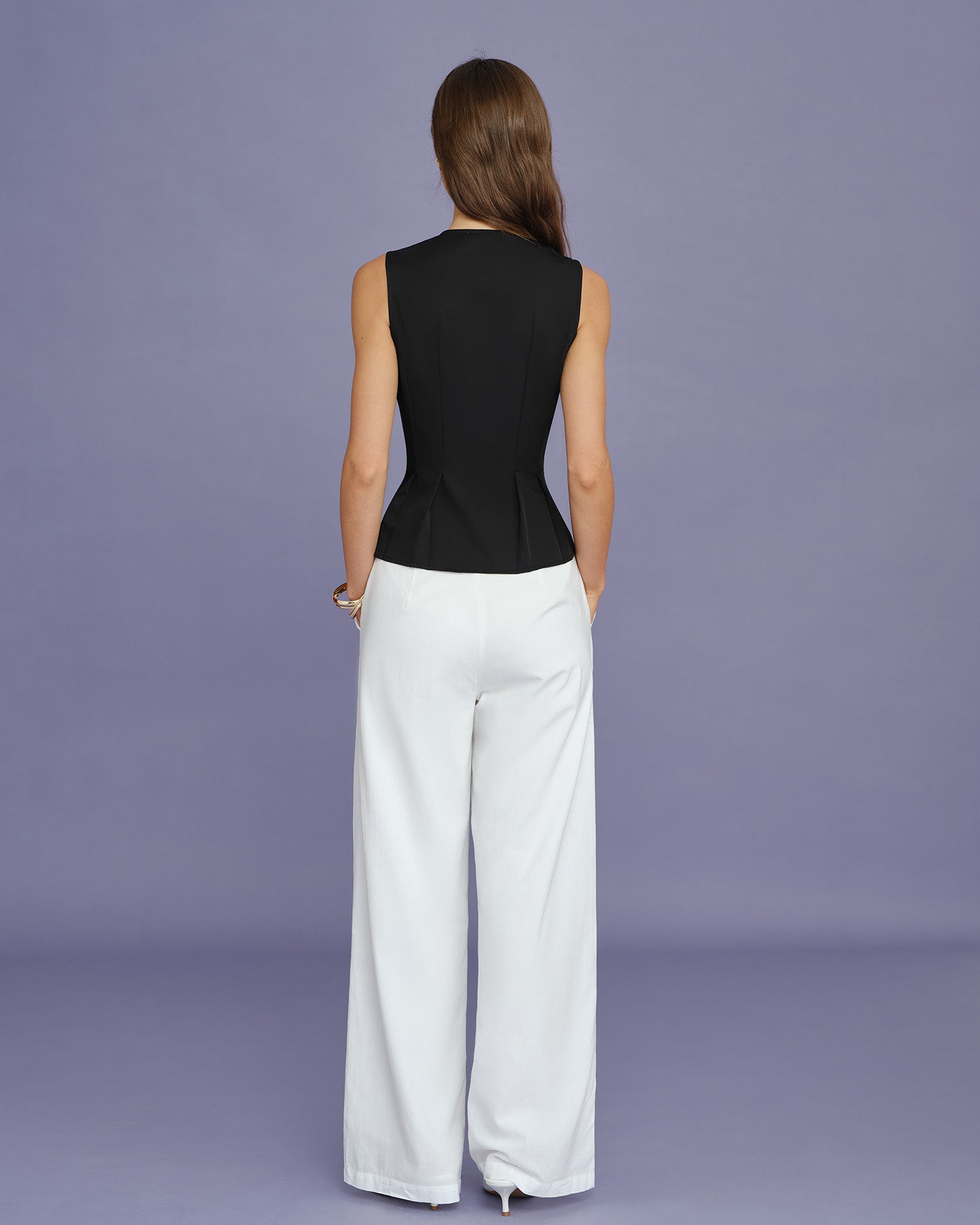 Black Solid Ruched Tank Top | Rihoas