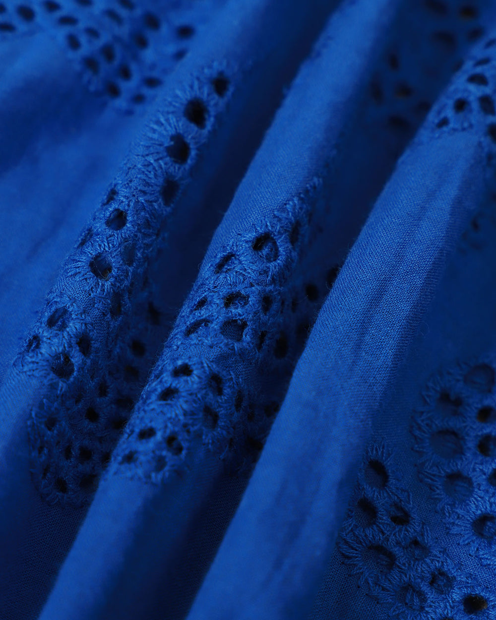 The Blue Sweetheart Neck Embroidery Slip Midi Dress | Rihoas