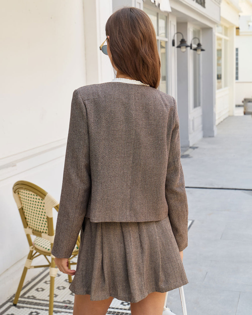 Brown Button Pockets Jacket | Rihoas