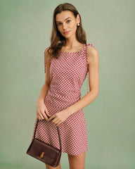 Red Boat Neck Plaid Tank Top | Rihoas
