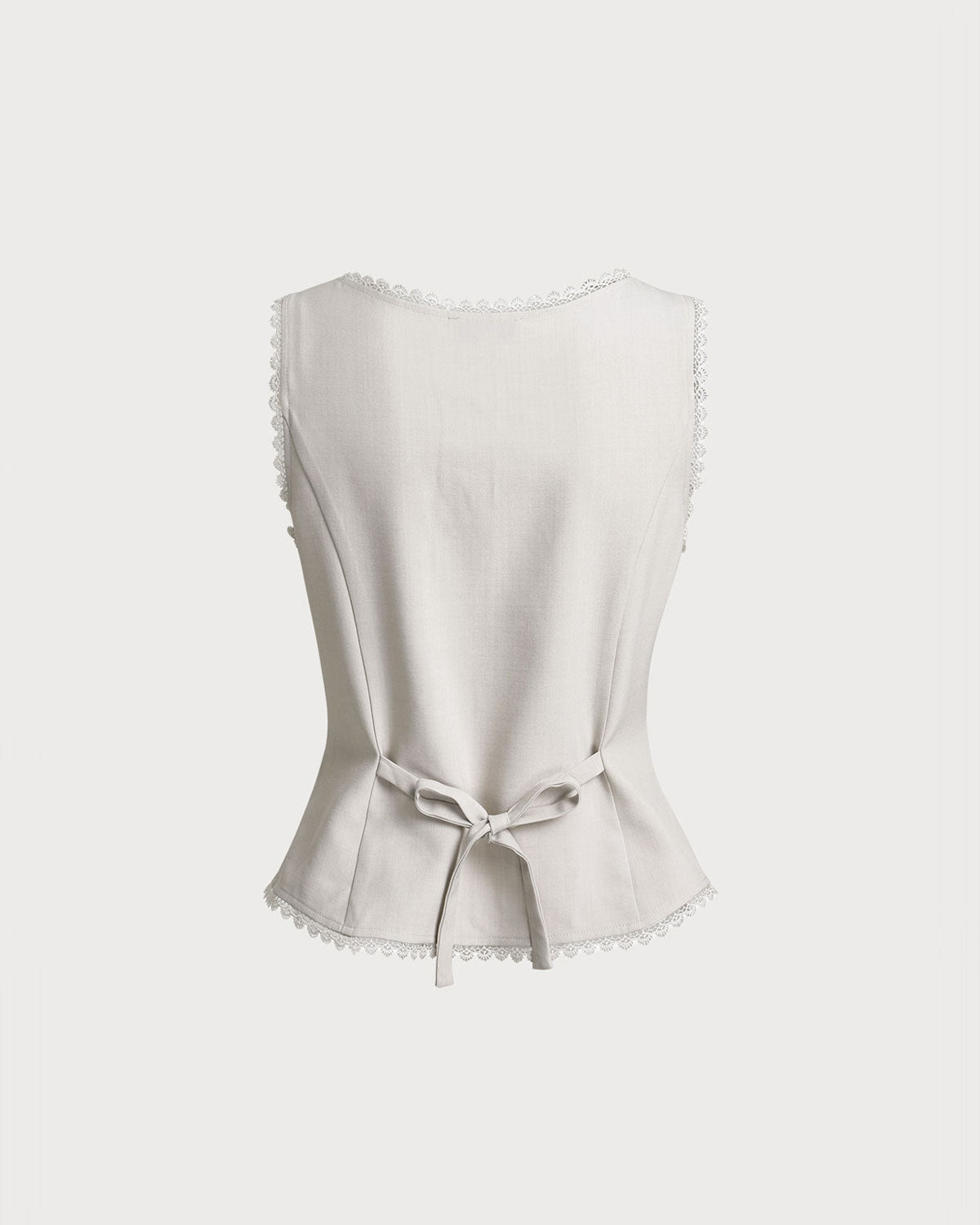 Apricot Boat Neck Button Vest | Rihoas