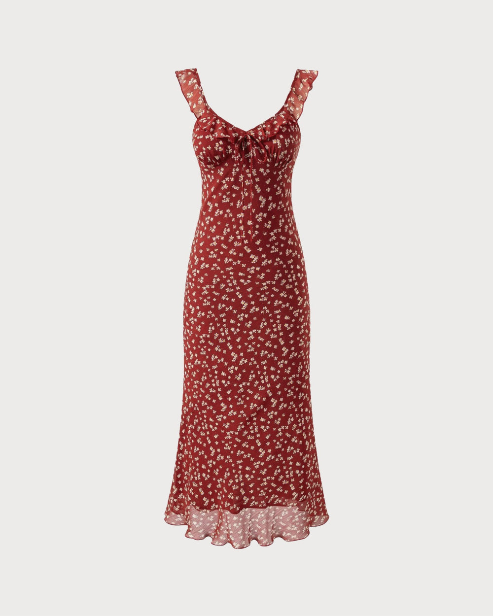 Red Floral Slip Maxi Dress | Rihoas