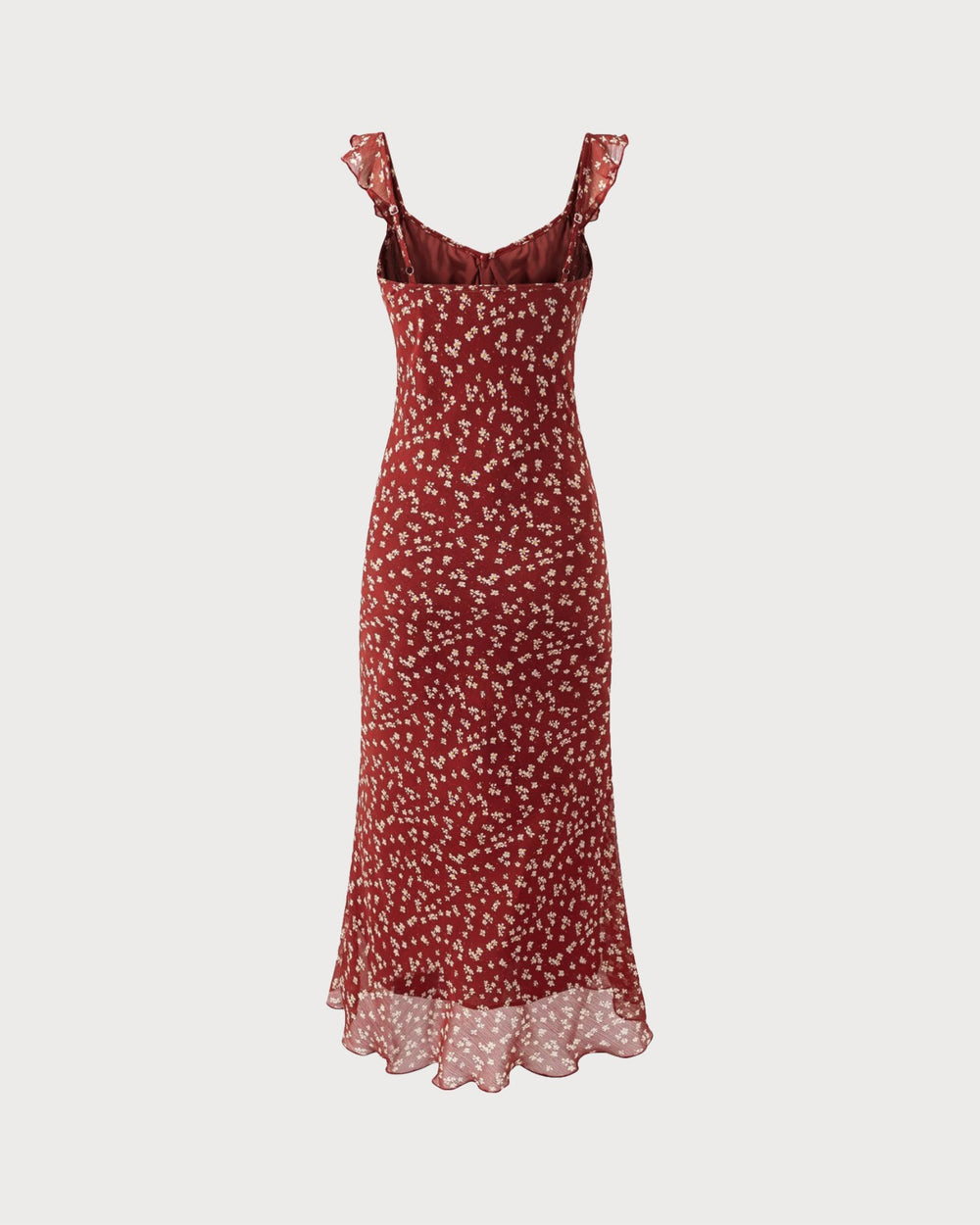 Red Floral Slip Maxi Dress | Rihoas