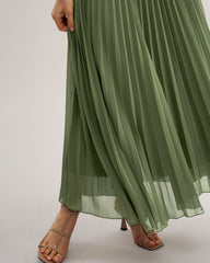 Green Sweetheart Neck Flowy Slip Maxi Dress | Rihoas