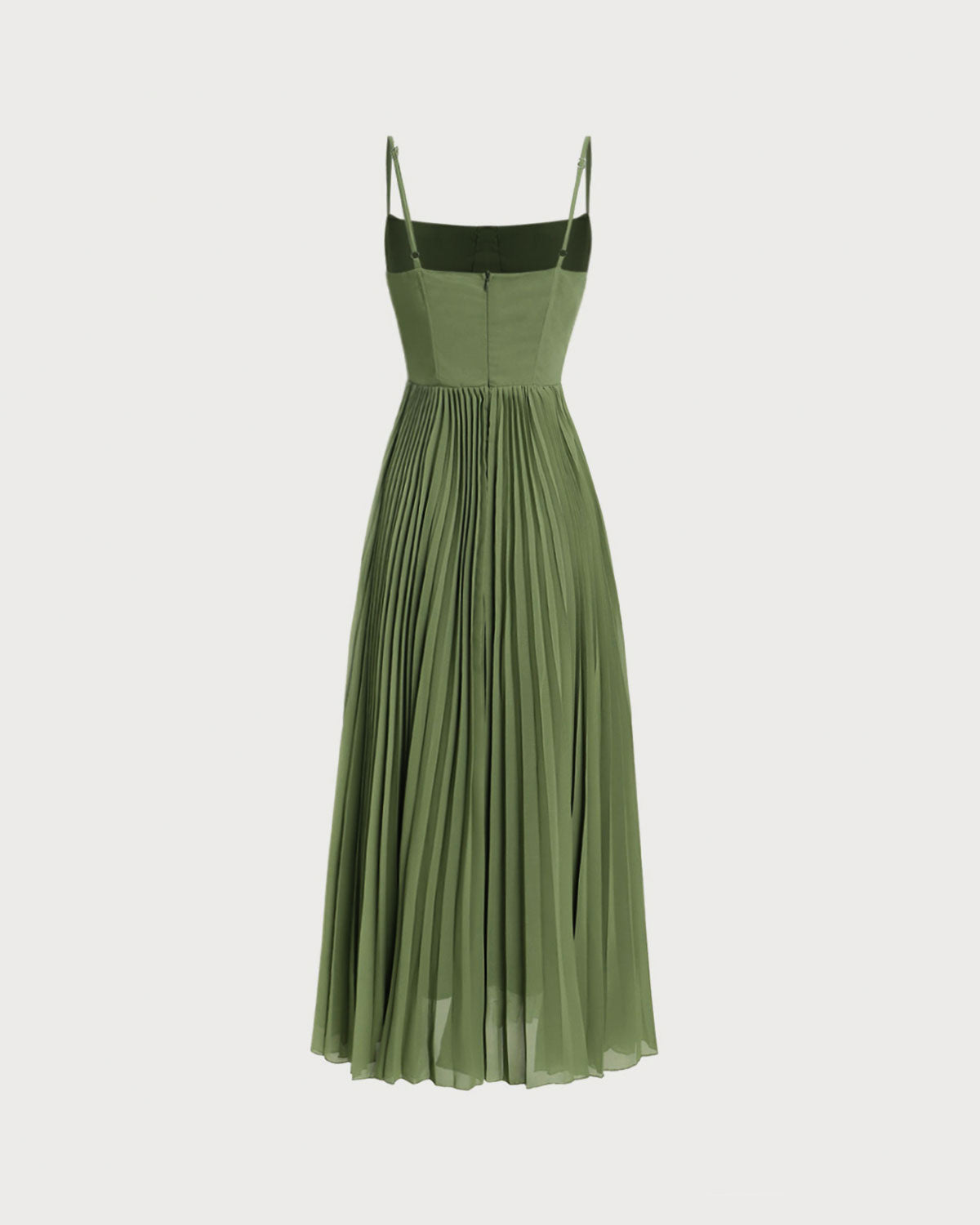 Green Sweetheart Neck Flowy Slip Maxi Dress | Rihoas