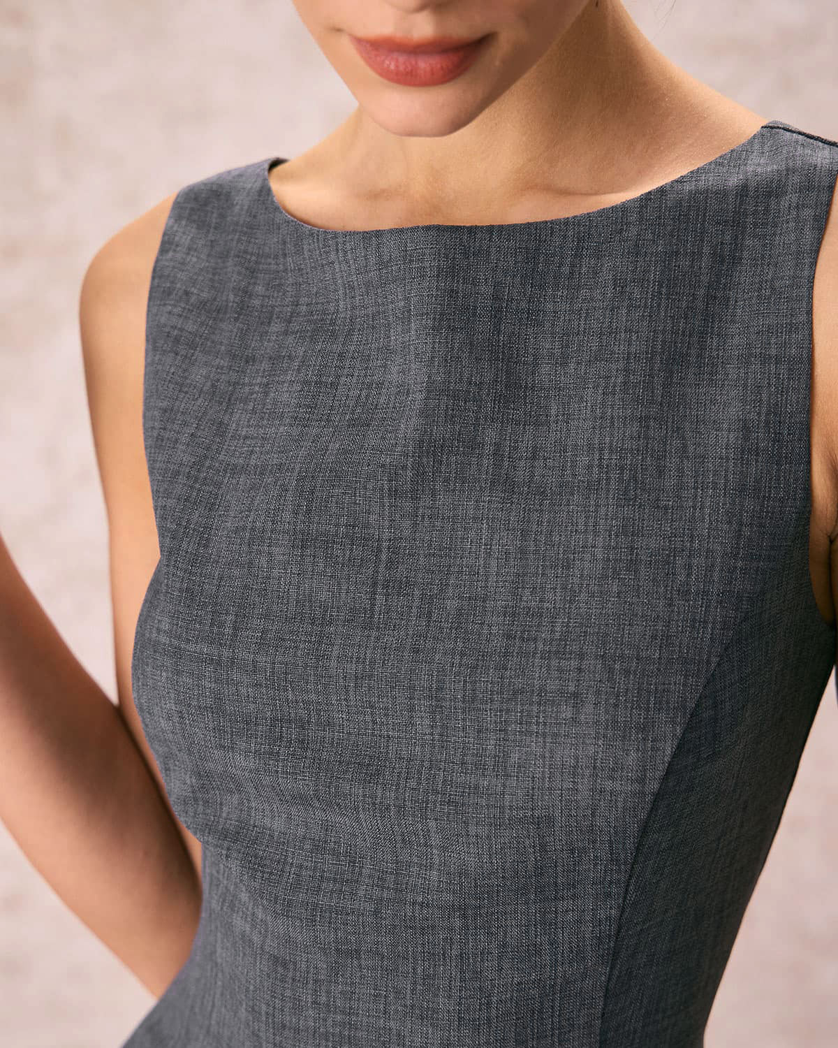 The Boat Neck Sleeveless Mini Dress | Rihoas