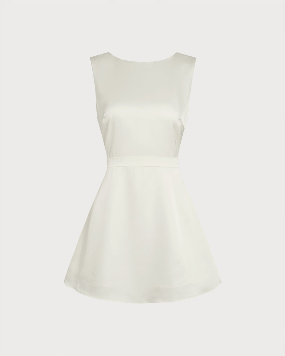 Apricot Boat Neck Pearl Mini Dress | Rihoas
