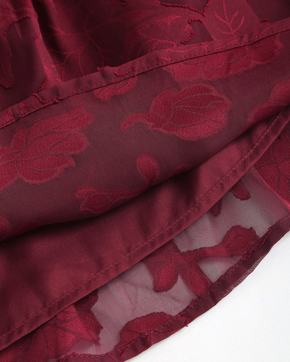 Red Jacquard Boat Neck A-Line Mini Dress | Rihoas