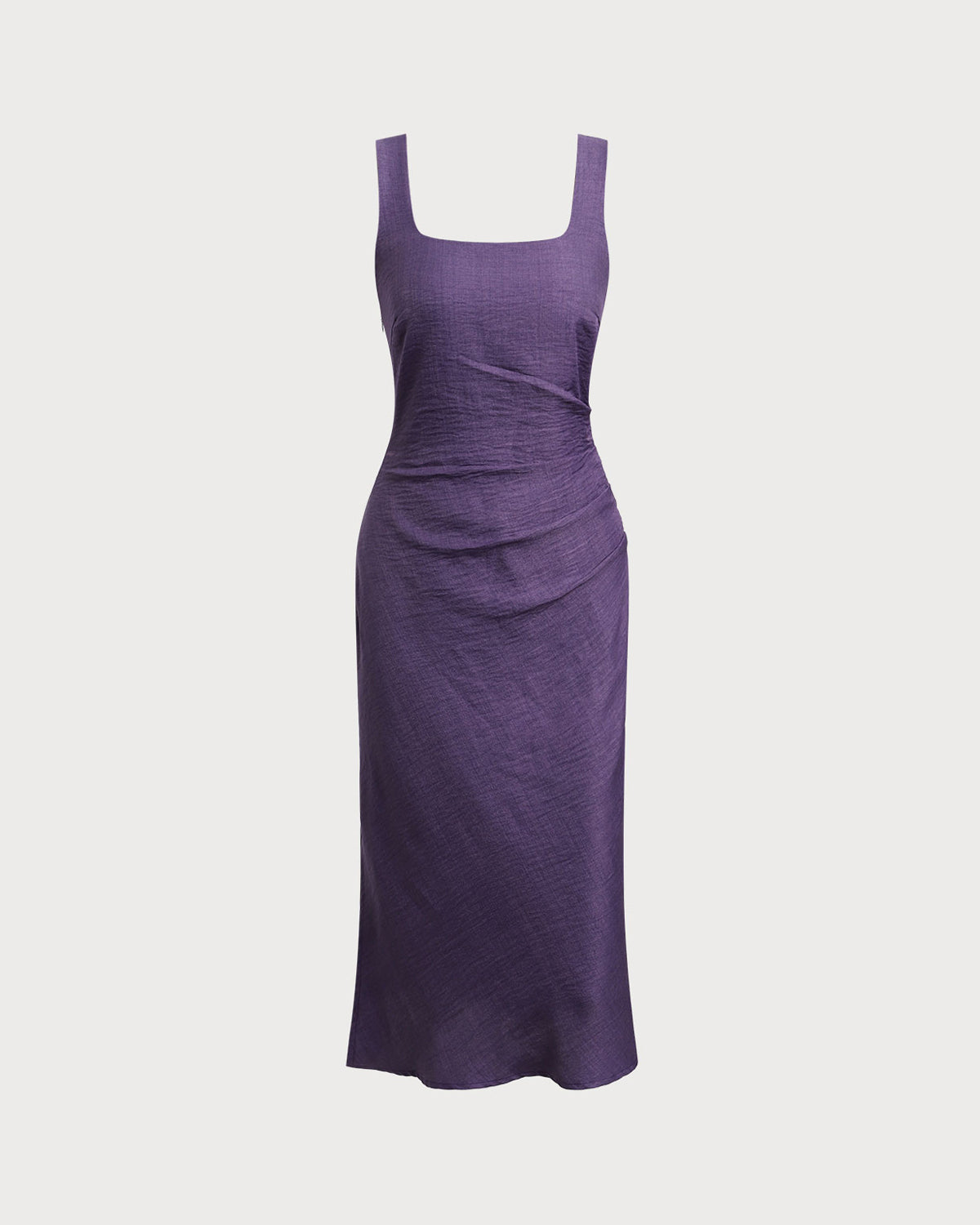 Purple Square Neck Slip Midi Dress | Rihoas