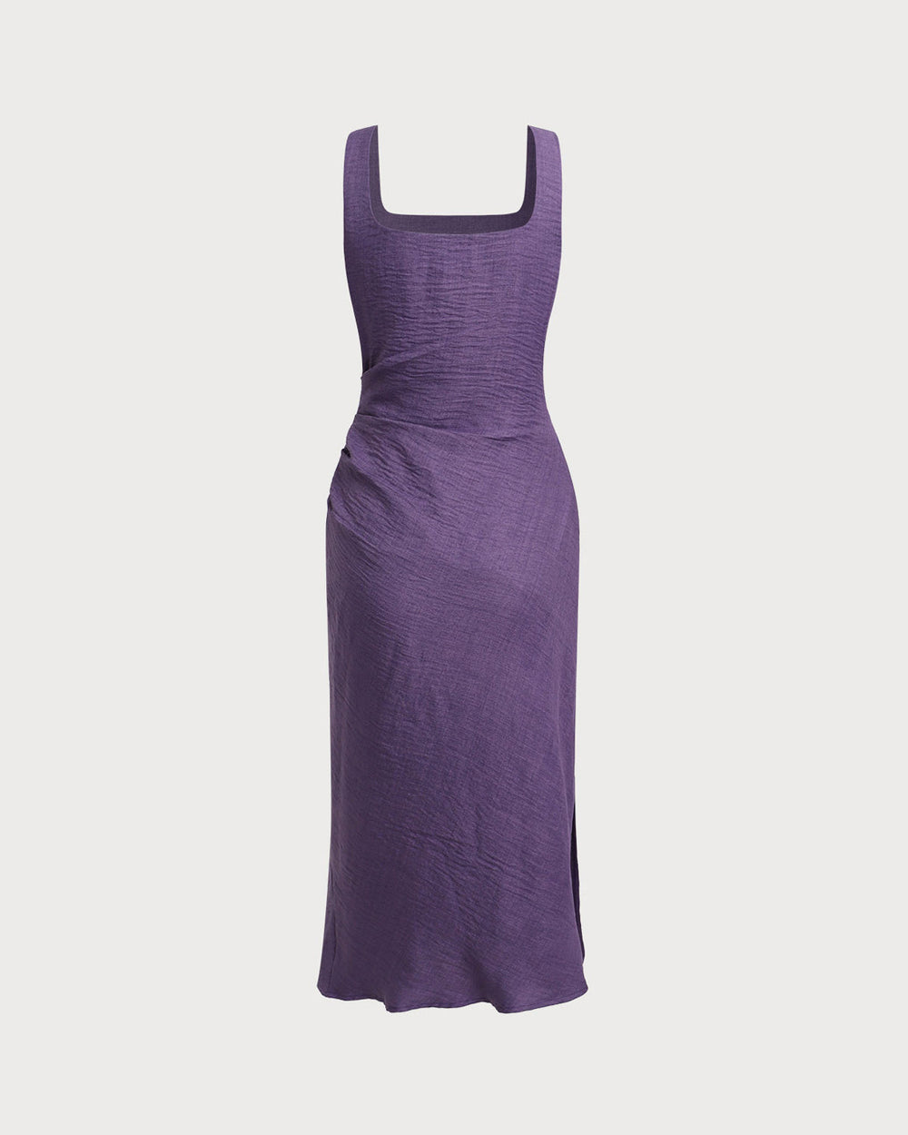 Purple Square Neck Slip Midi Dress | Rihoas