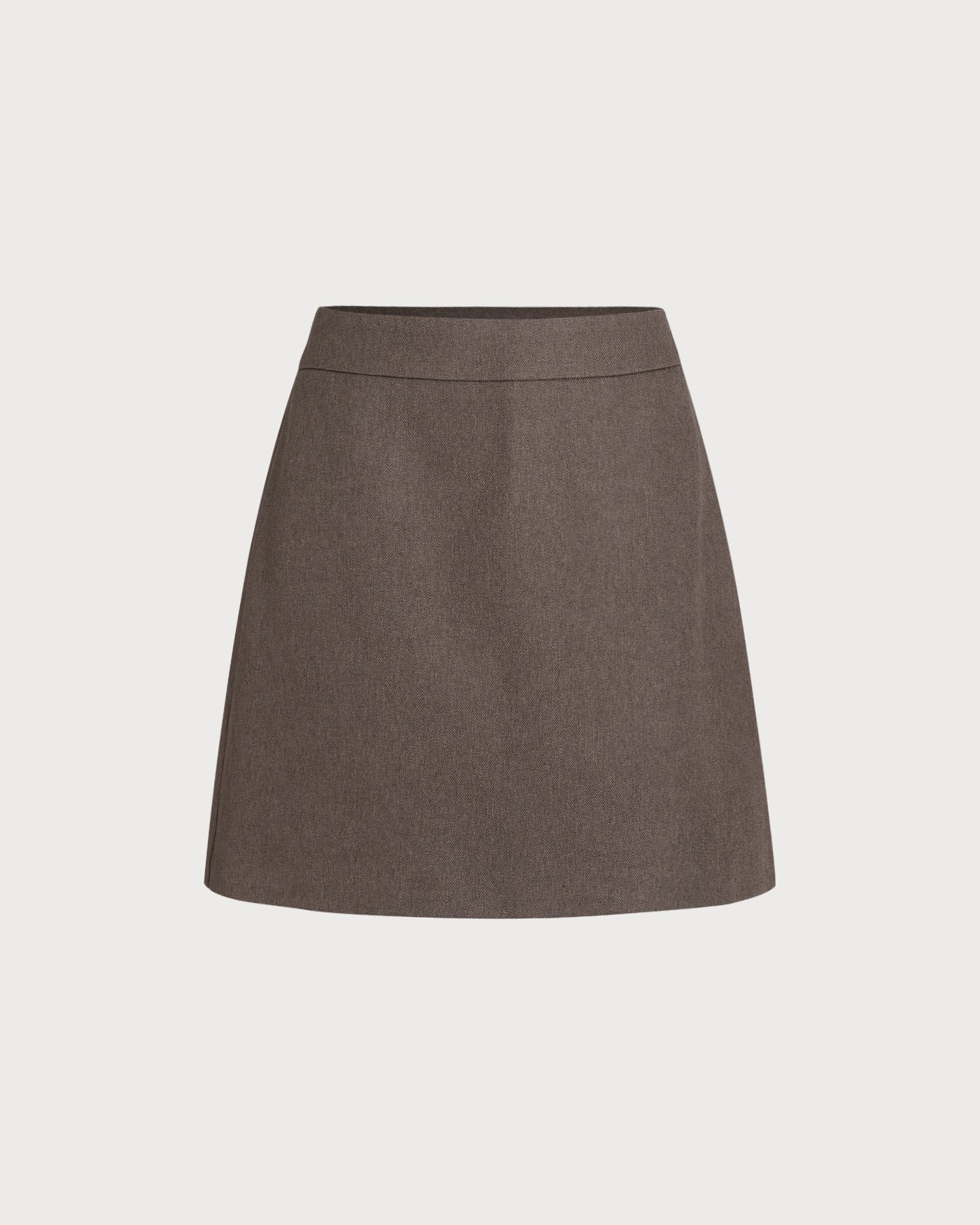 Brown A-Line Mini Skirt | Rihoas