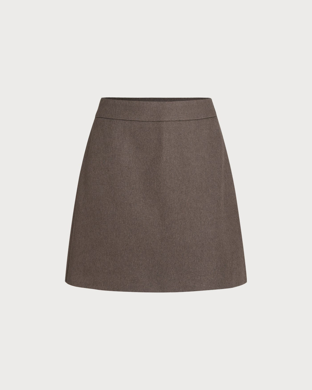 Brown A-Line Mini Skirt | Rihoas